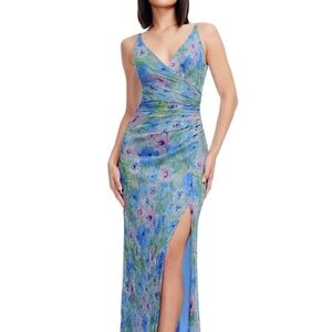 NWT Dress the Population Multicolor Floral Maxi Dress